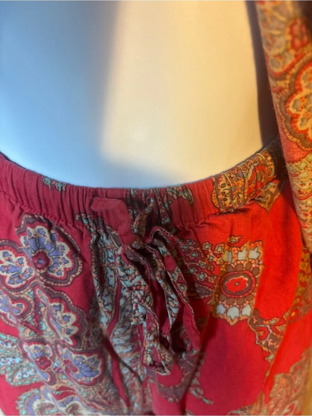 Lauren Ralph Lauren Red Paisley Cotton Modal Pajama Set Size L